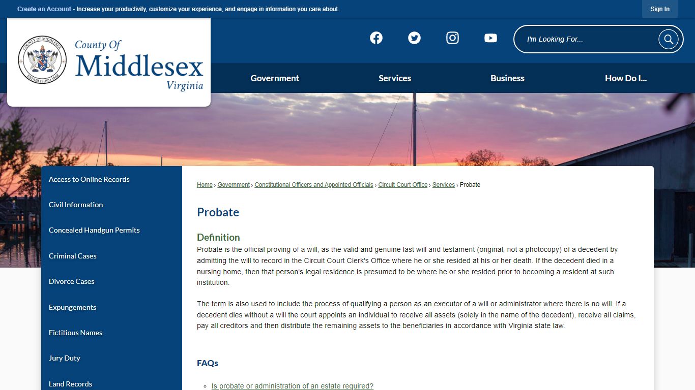 Probate | Middlesex County, VA